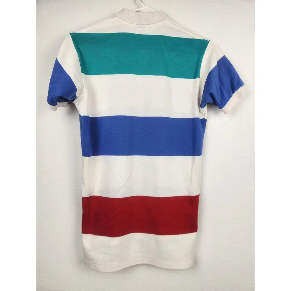 Vintage Polo by Ralph Lauren Polo Shirt Blue Red Green Colorblock Men Size Small